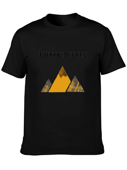 Camiseta Negra con Diseño de Montañas