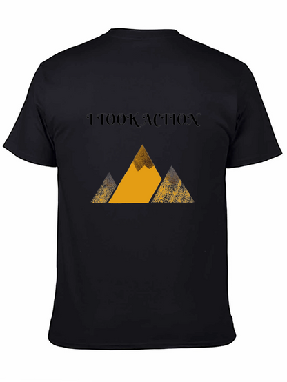 Camiseta Negra con Diseño de Montañas