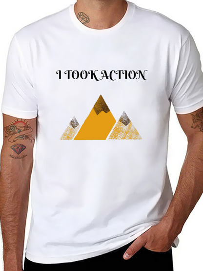 Camiseta Negra con Diseño de Montañas