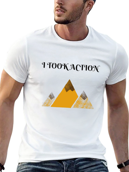 Camiseta Negra con Diseño de Montañas