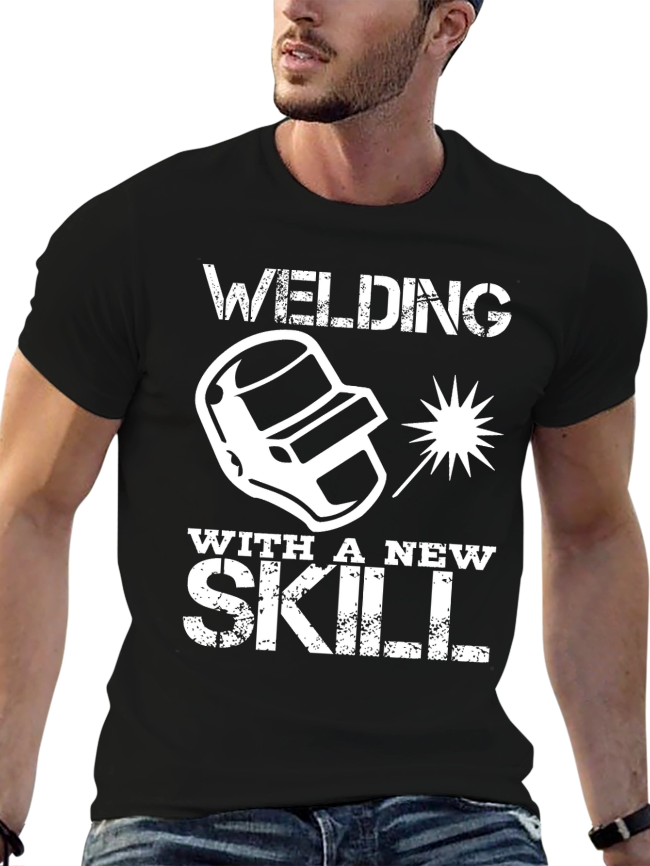 Camiseta Negra Welding With a New Skill