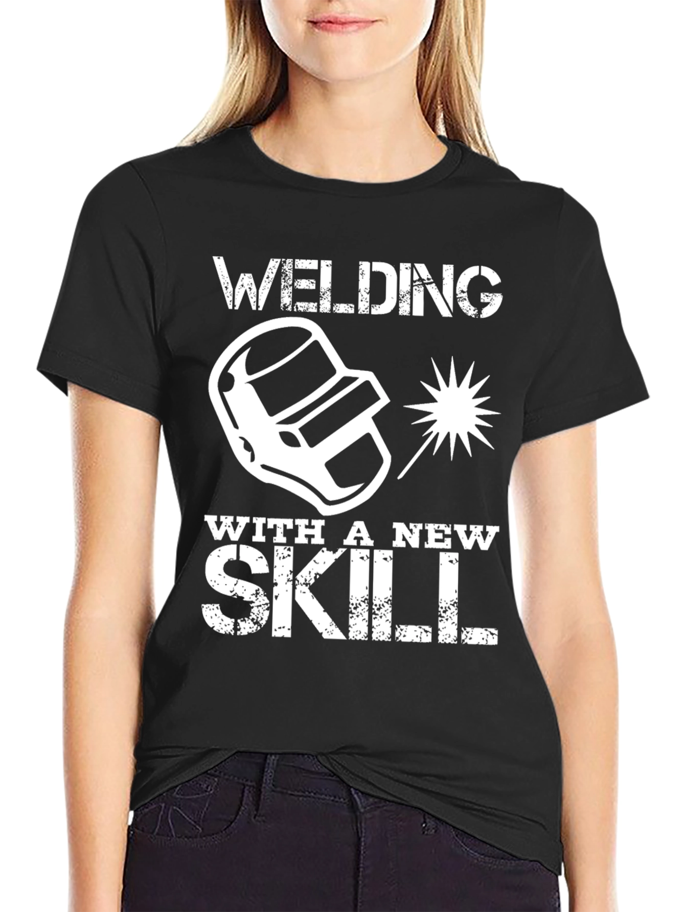 Camiseta Negra Welding With a New Skill