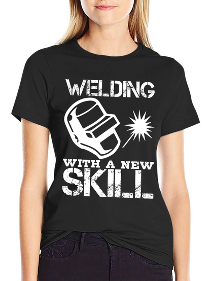 Camiseta Negra Welding With a New Skill