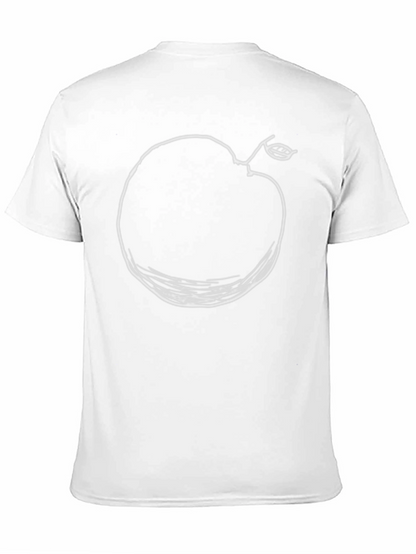 Camiseta Negra con Diseño de Manzana Abstracta