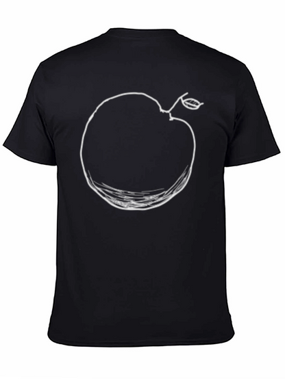 Camiseta Negra con Diseño de Manzana Abstracta