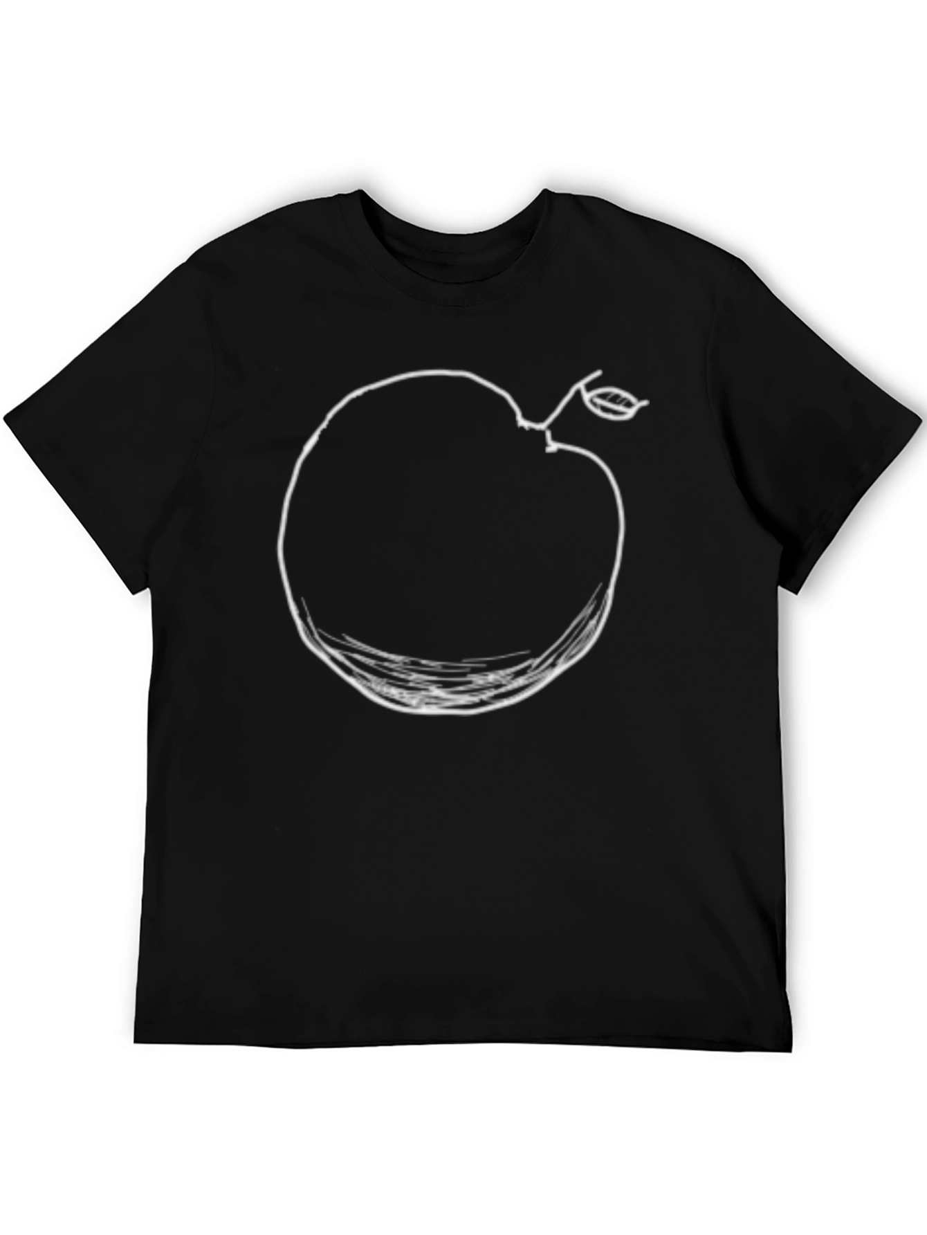Camiseta Negra con Diseño de Manzana Abstracta