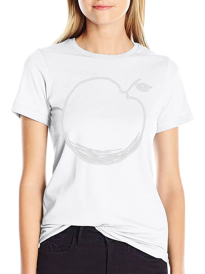 Camiseta Negra con Diseño de Manzana Abstracta