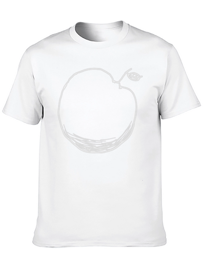 Camiseta Negra con Diseño de Manzana Abstracta
