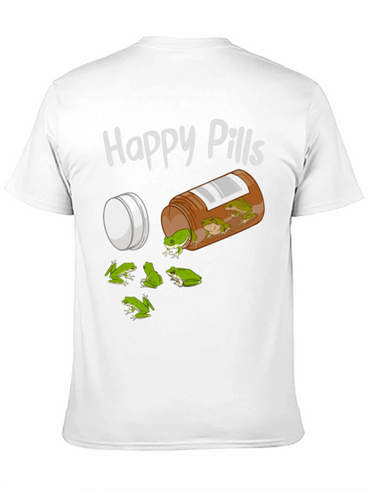 Camiseta Negra Happy Pills con Diseño de Ranas