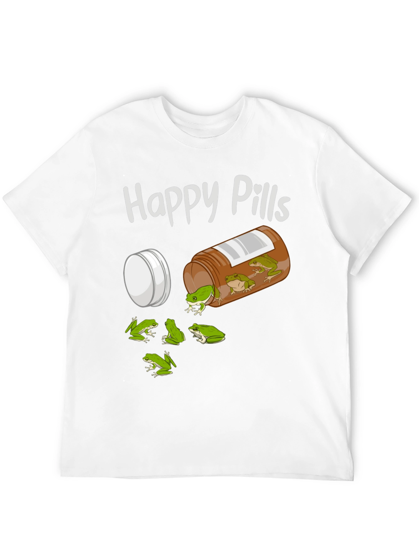 Camiseta Negra Happy Pills con Diseño de Ranas