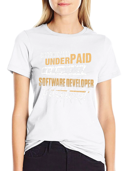 Camiseta Negra: Crónicamente Mal Pagado Desarrollador Software