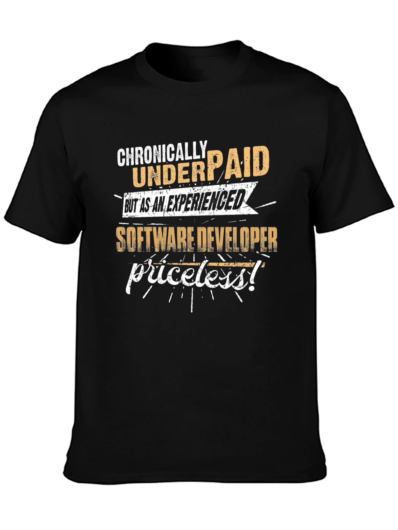 Camiseta Negra: Crónicamente Mal Pagado Desarrollador Software