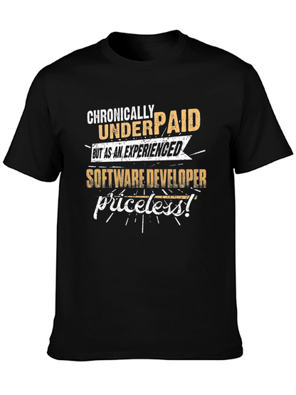 Camiseta Negra: Crónicamente Mal Pagado Desarrollador Software