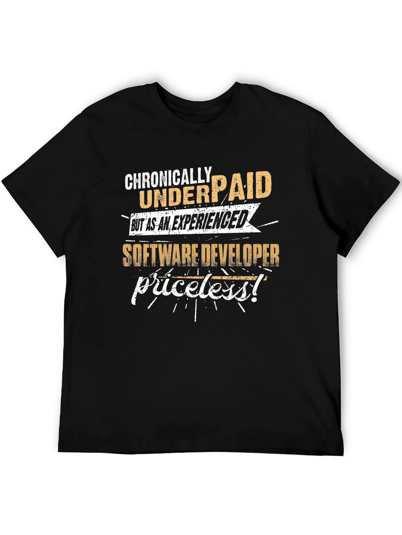 Camiseta Negra: Crónicamente Mal Pagado Desarrollador Software
