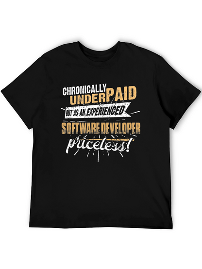 Camiseta Negra: Crónicamente Mal Pagado Desarrollador Software