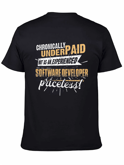 Camiseta Negra: Crónicamente Mal Pagado Desarrollador Software