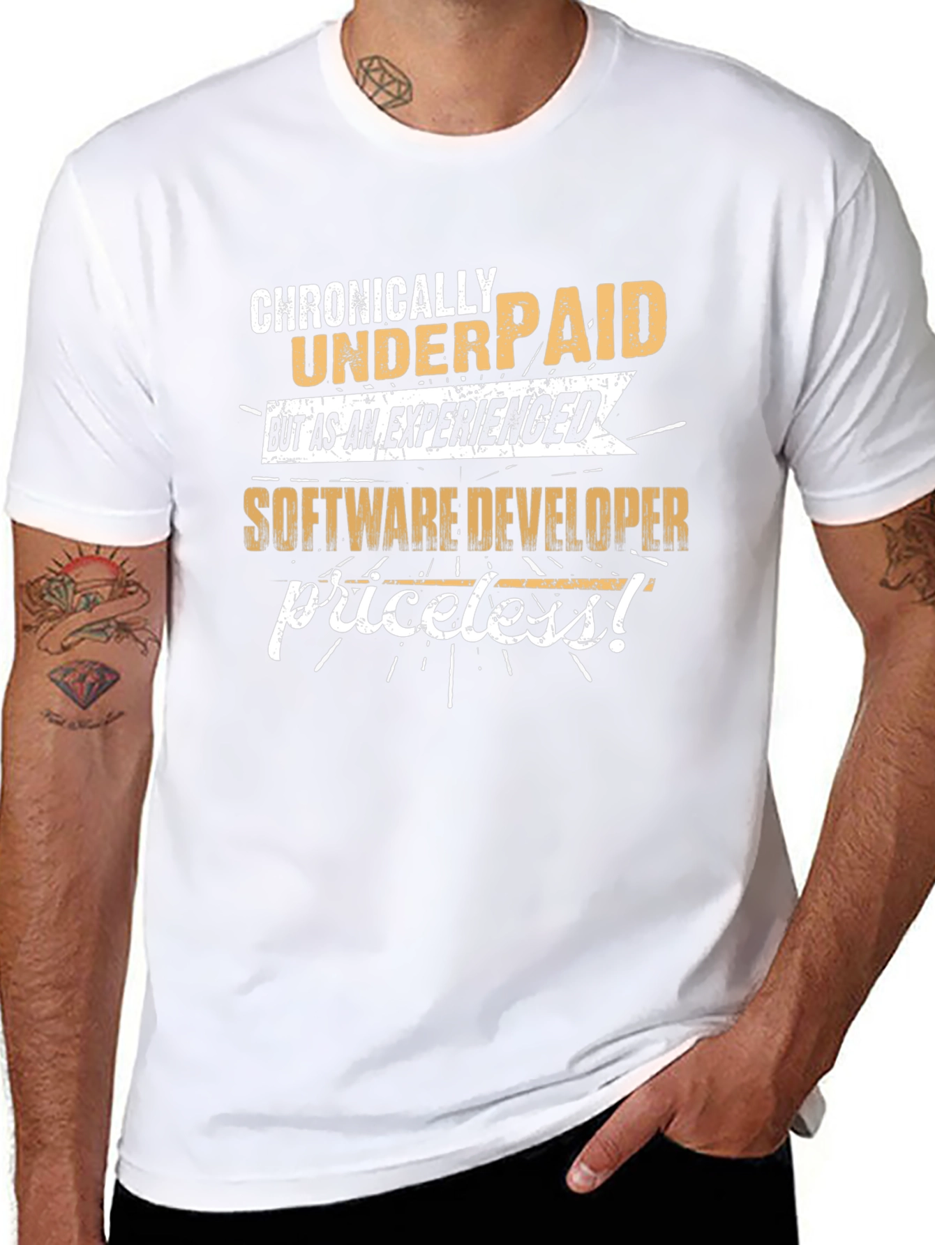 Camiseta Negra: Crónicamente Mal Pagado Desarrollador Software