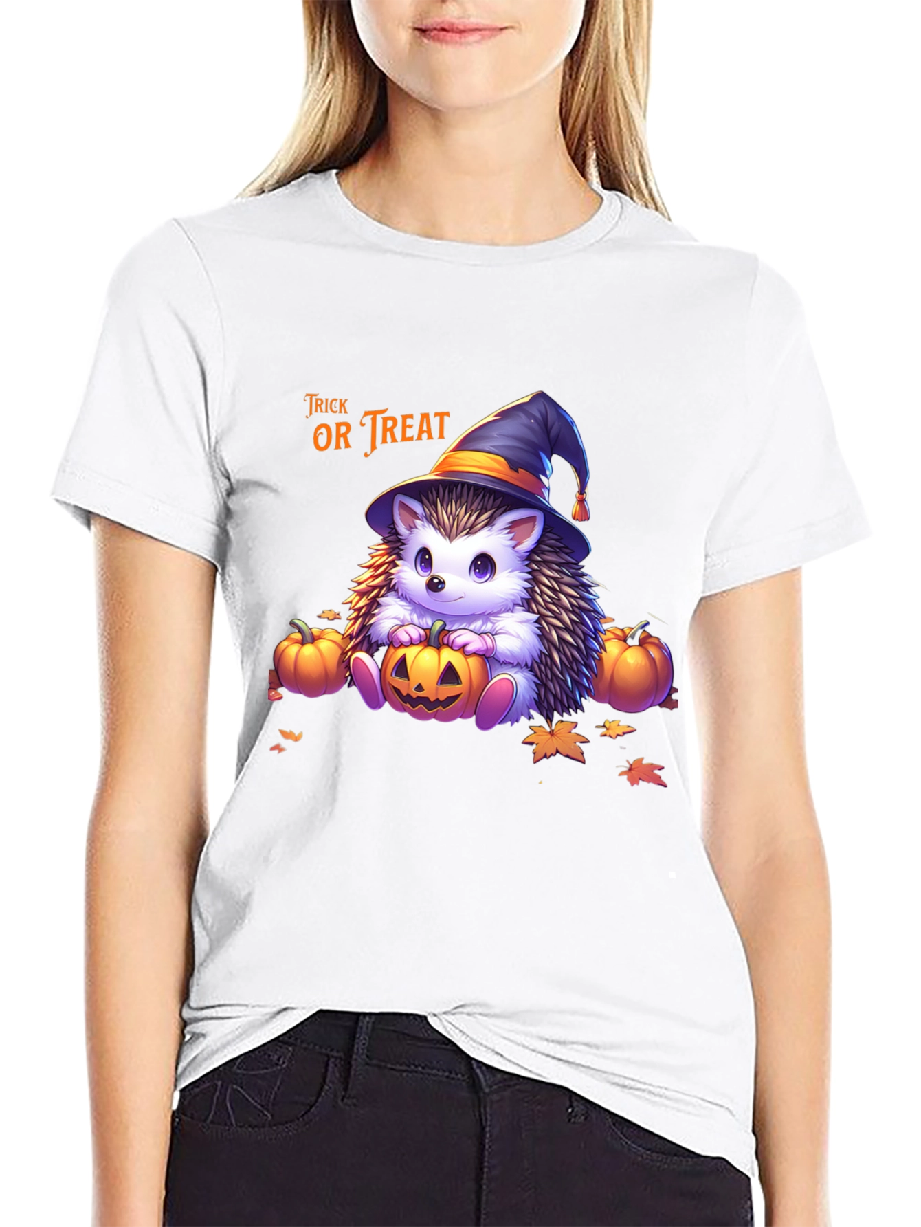 Camiseta Halloween Erizo Bruja Truco o Trato