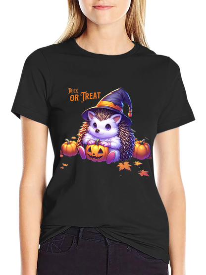 Camiseta Halloween Erizo Bruja Truco o Trato