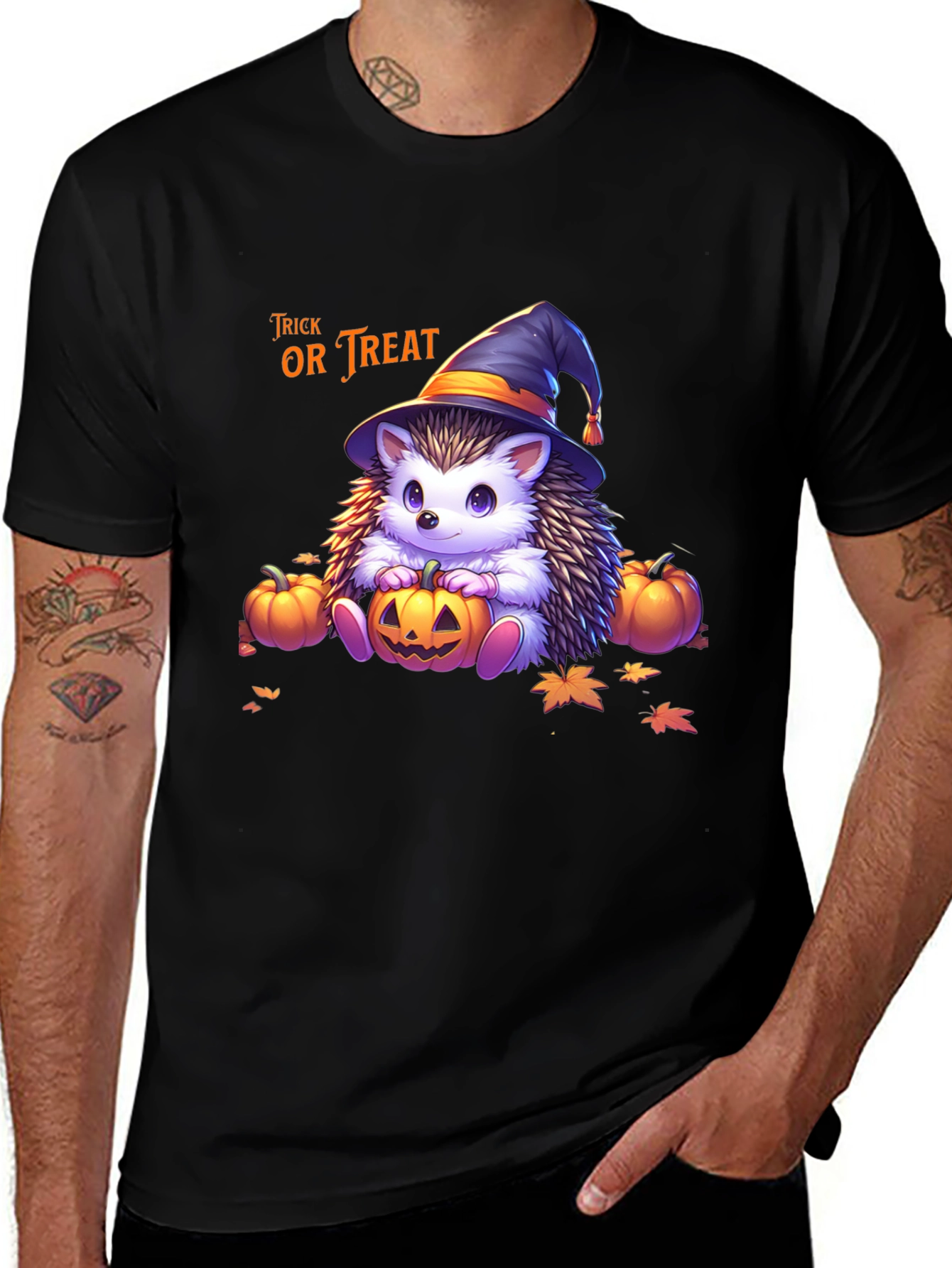 Camiseta Halloween Erizo Bruja Truco o Trato