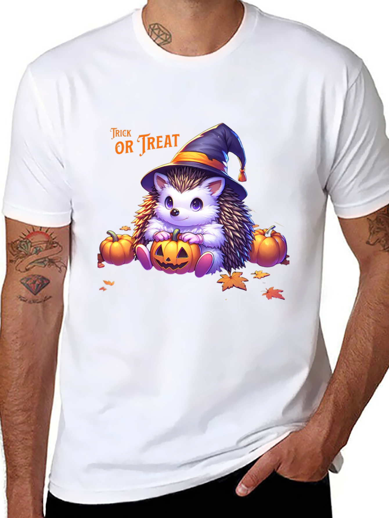 Camiseta Halloween Erizo Bruja Truco o Trato