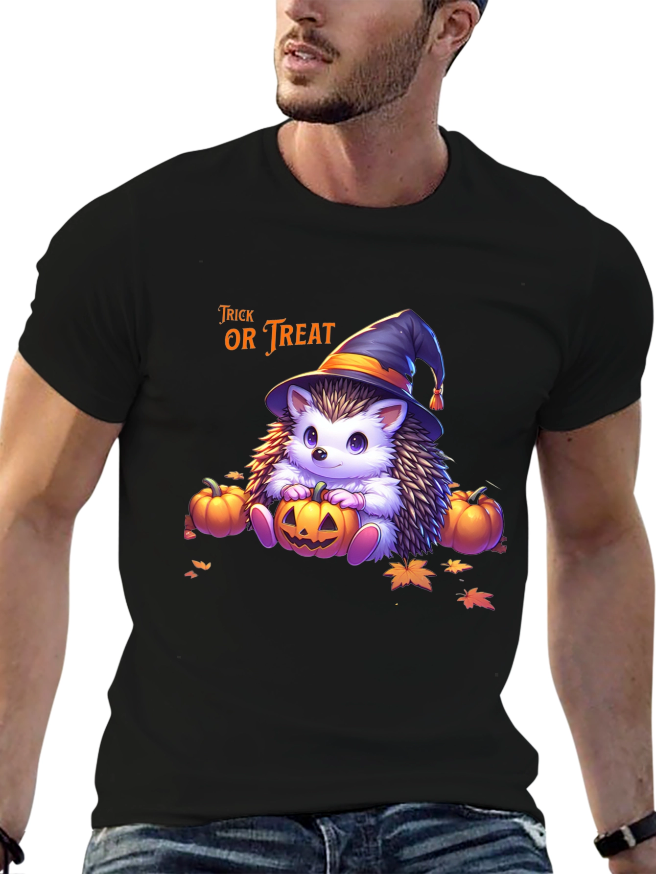Camiseta Halloween Erizo Bruja Truco o Trato