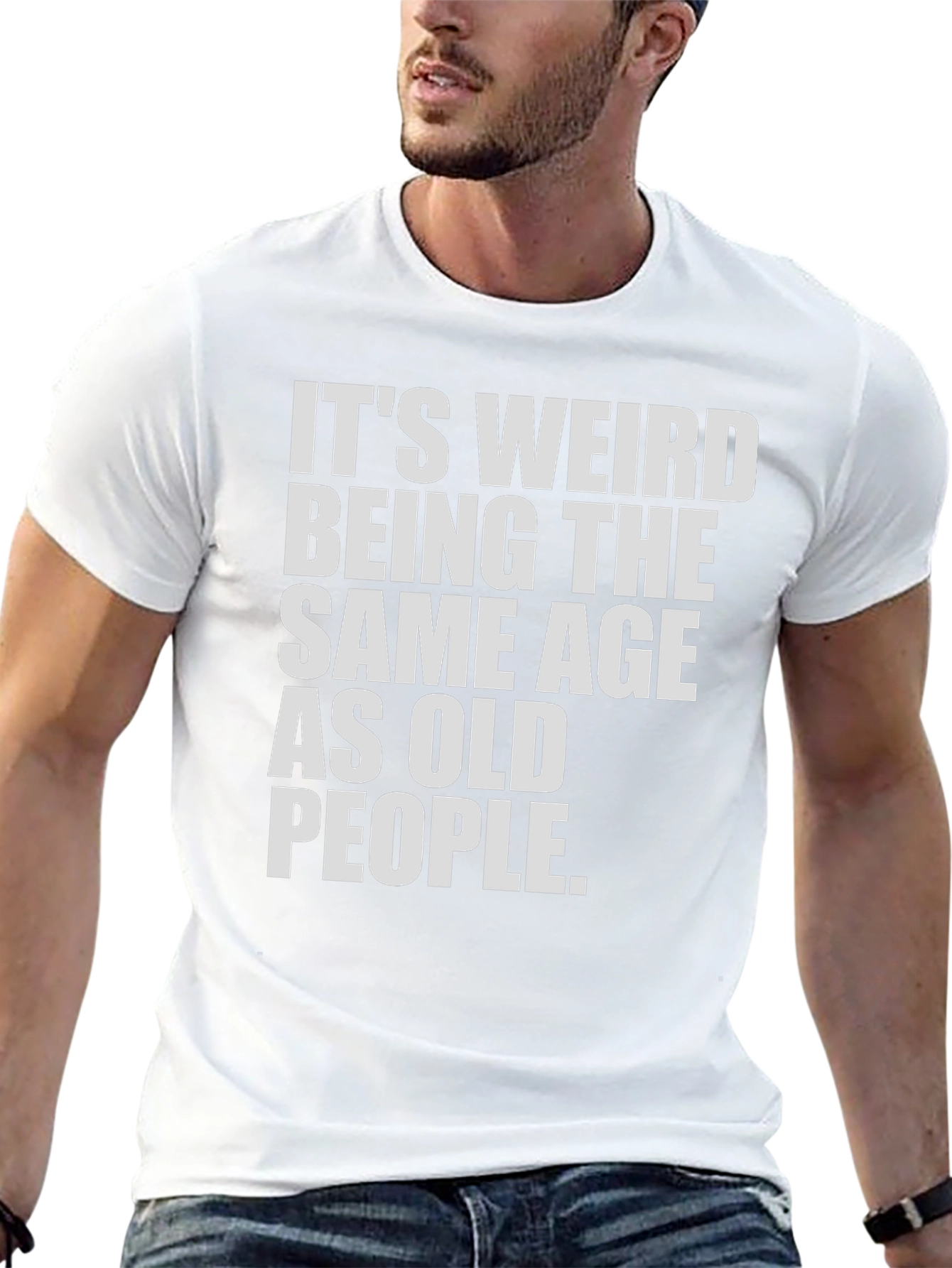 Camiseta Negra: Misma Edad Que Ancianos - Humor