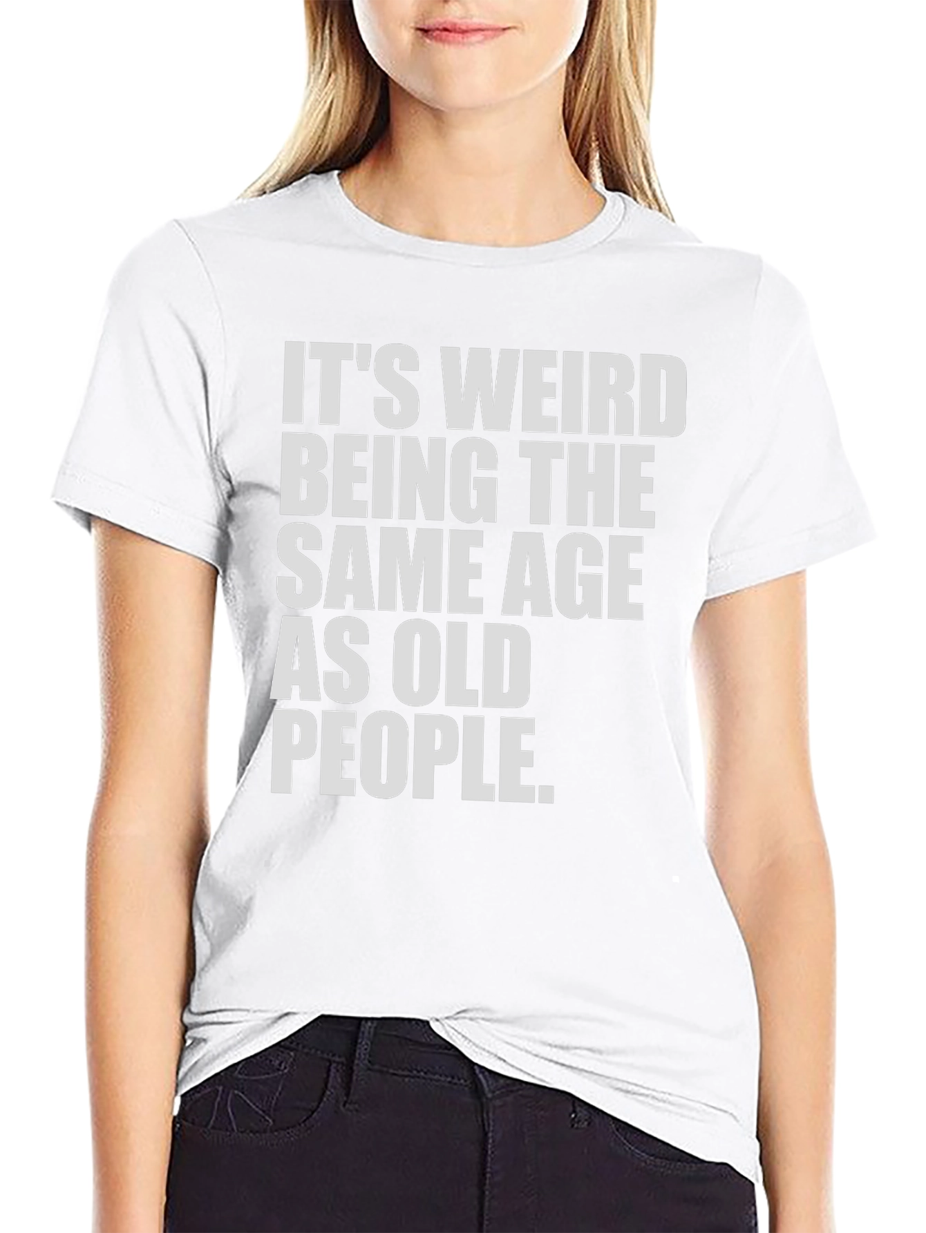 Camiseta Negra: Misma Edad Que Ancianos - Humor