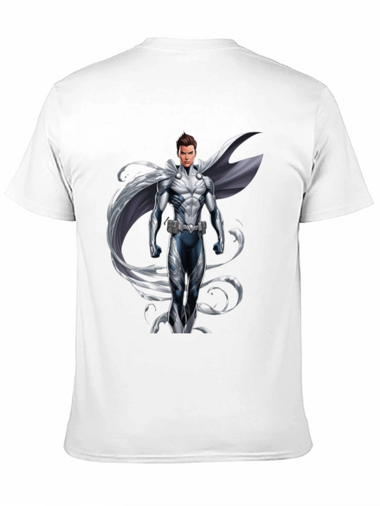 Camiseta Hombre Negra Diseño Superhéroe Moderno