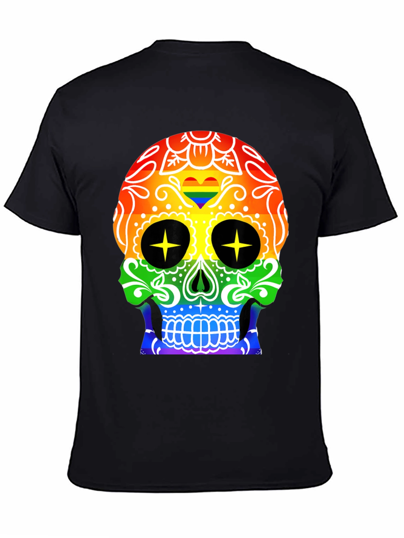 Camiseta Negra Calavera Orgullo Gay