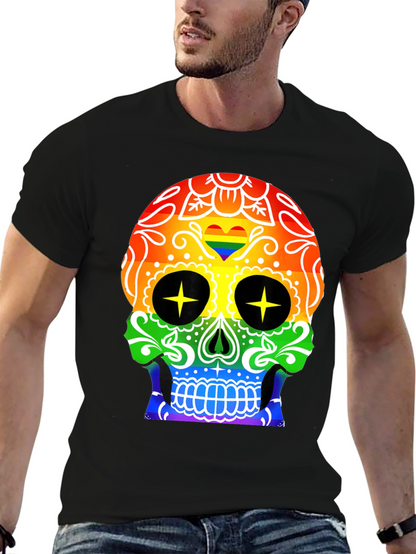 Camiseta Negra Calavera Orgullo Gay
