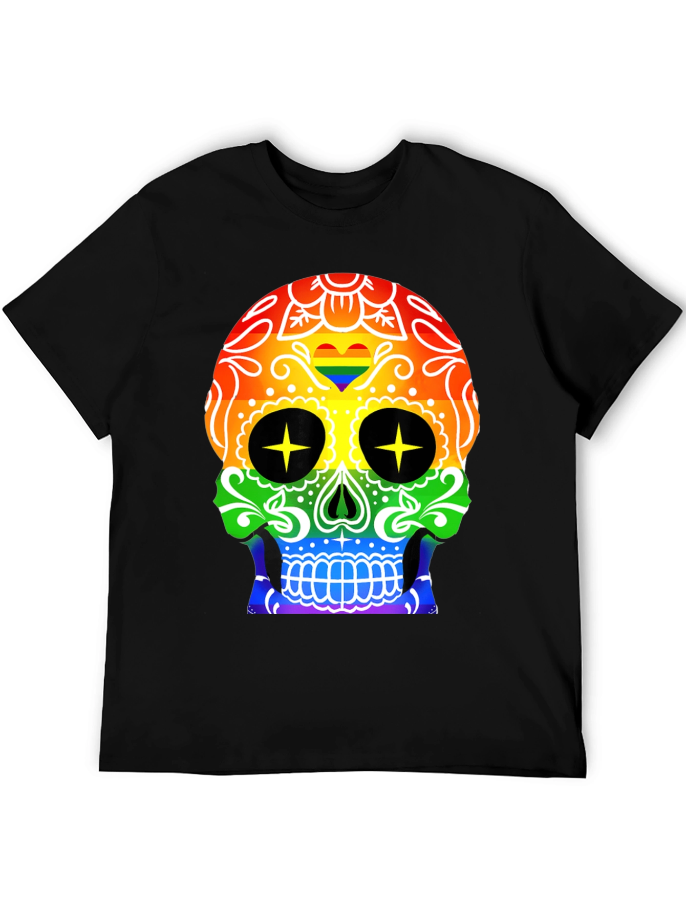 Camiseta Negra Calavera Orgullo Gay