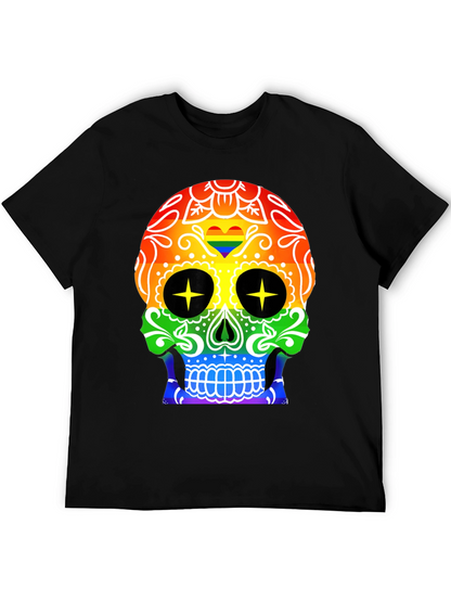 Camiseta Negra Calavera Orgullo Gay