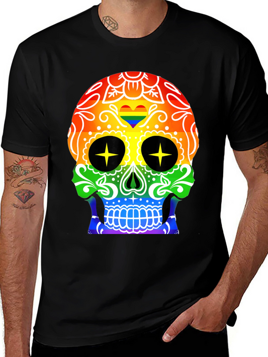 Camiseta Negra Calavera Orgullo Gay