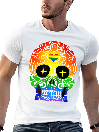 Camiseta Negra Calavera Orgullo Gay