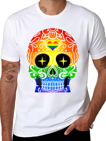Camiseta Negra Calavera Orgullo Gay