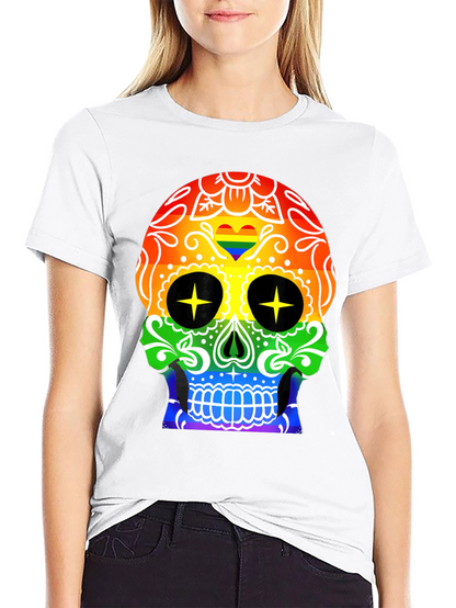 Camiseta Negra Calavera Orgullo Gay