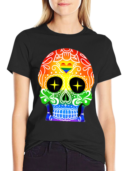 Camiseta Negra Calavera Orgullo Gay