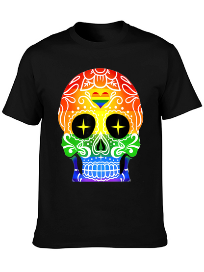Camiseta Negra Calavera Orgullo Gay