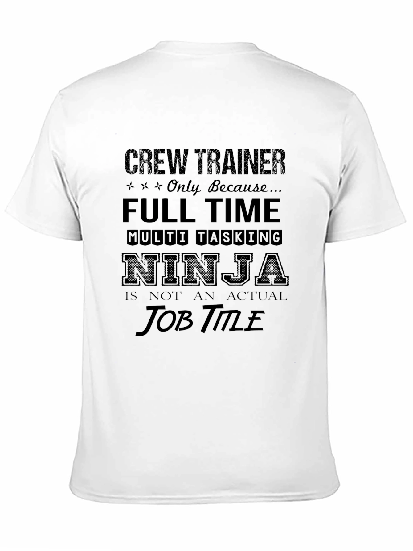 Camiseta Negra: Crew Trainer - Ninja Multi-Tarea
