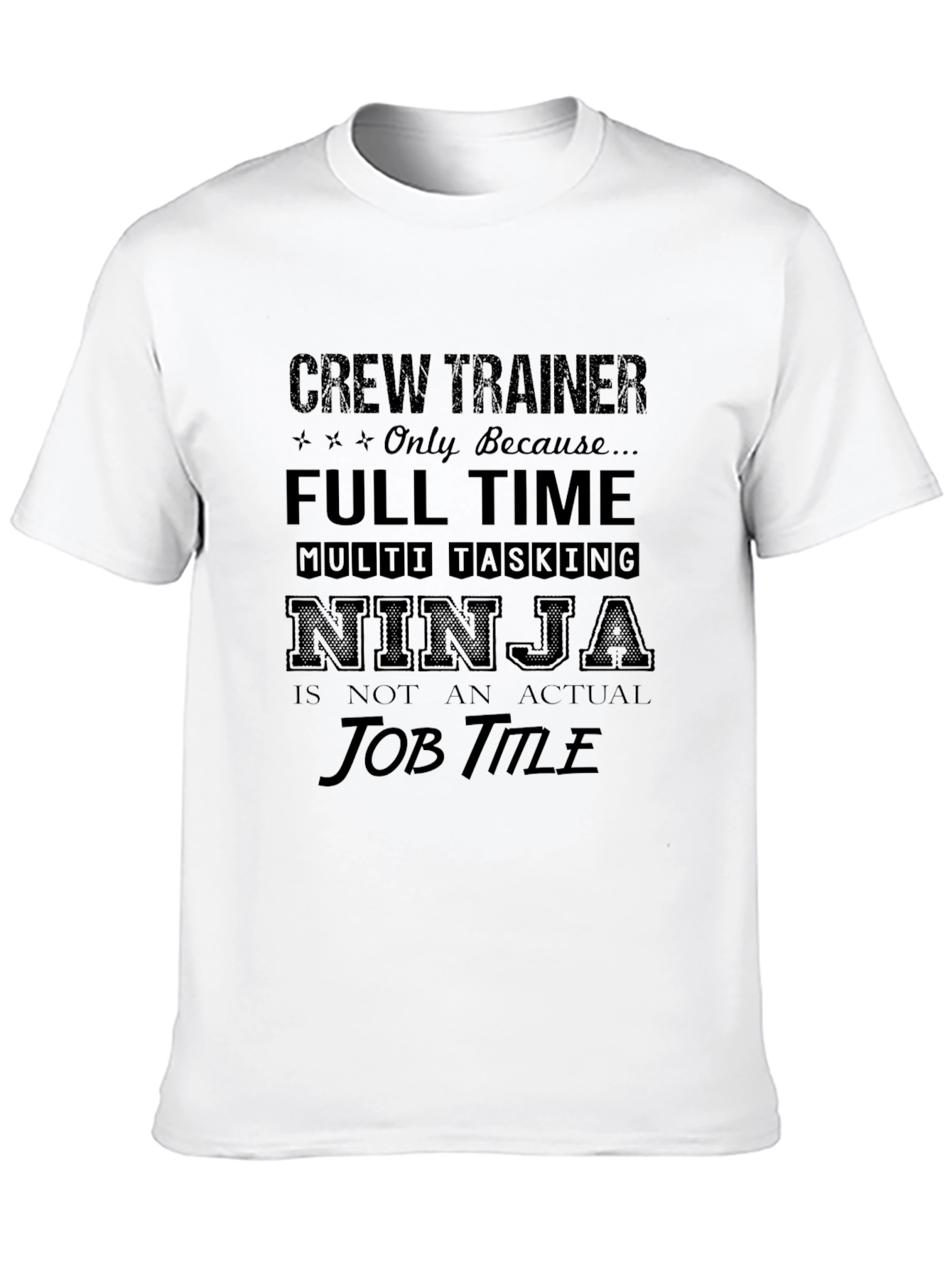 Camiseta Negra: Crew Trainer - Ninja Multi-Tarea