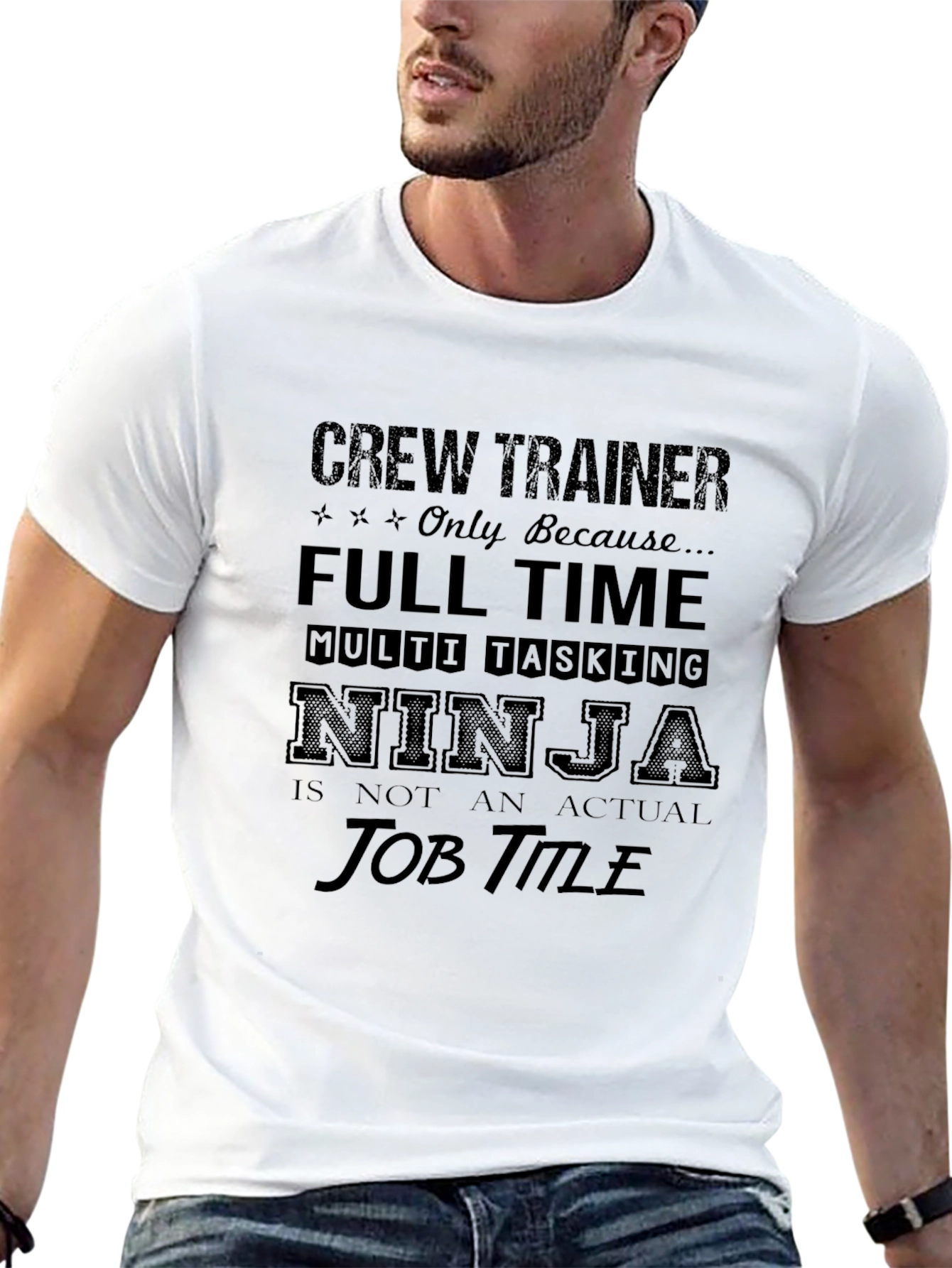 Camiseta Negra: Crew Trainer - Ninja Multi-Tarea