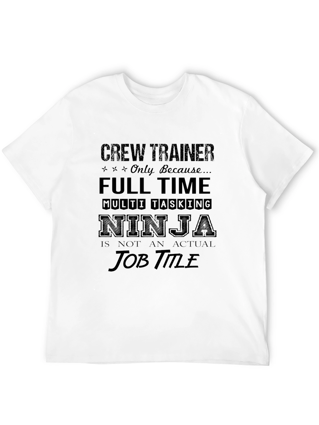 Camiseta Negra: Crew Trainer - Ninja Multi-Tarea