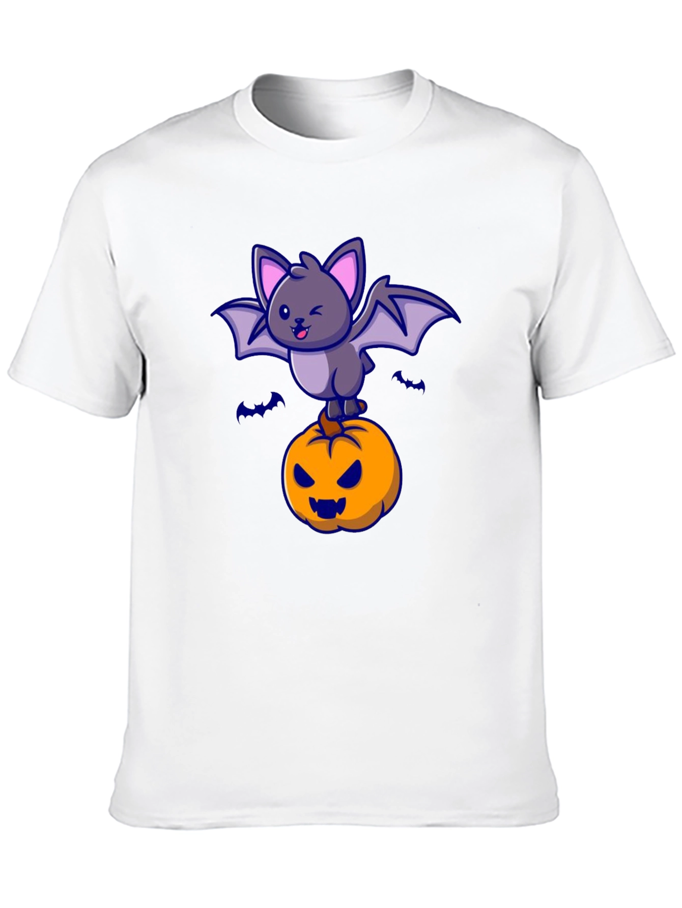 Camiseta Halloween con Murciélago y Calabaza