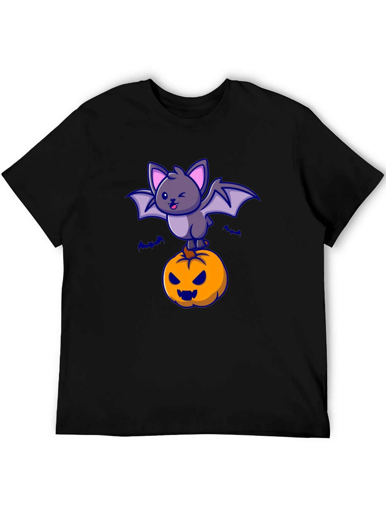 Camiseta Halloween con Murciélago y Calabaza