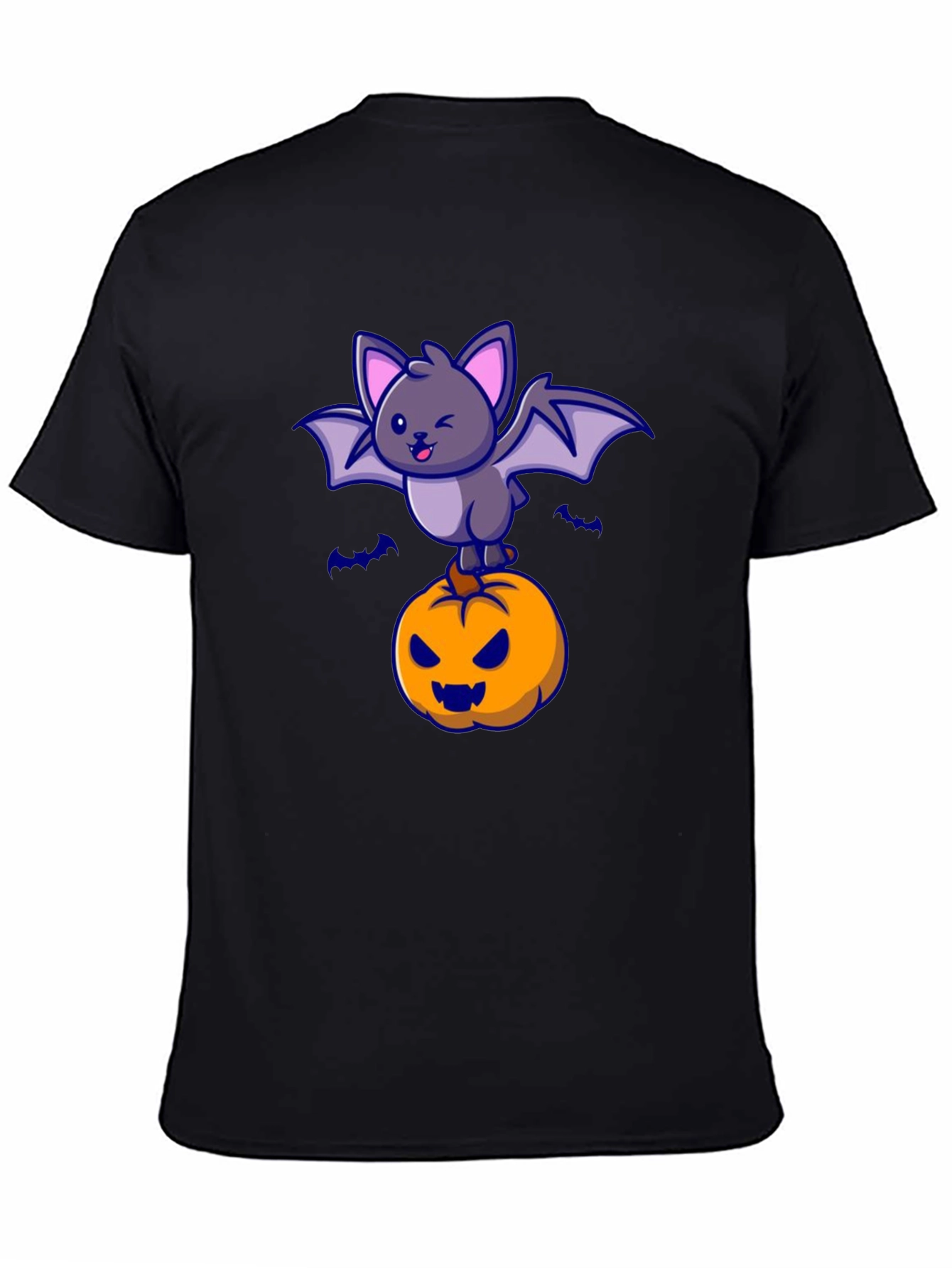 Camiseta Halloween con Murciélago y Calabaza