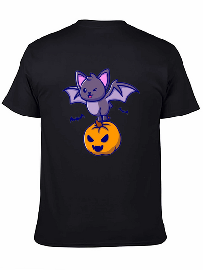Camiseta Halloween con Murciélago y Calabaza