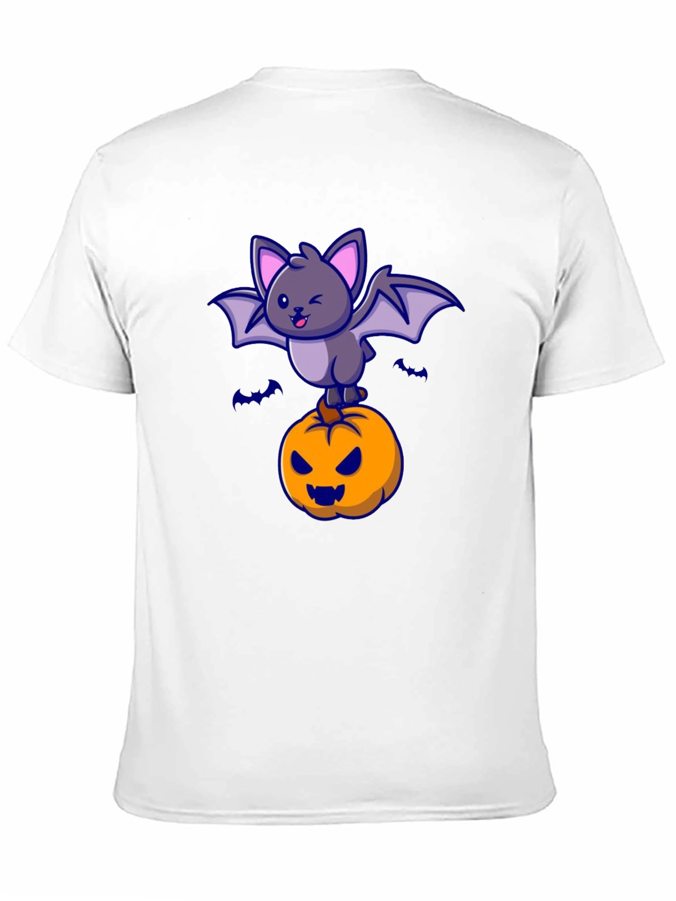 Camiseta Halloween con Murciélago y Calabaza