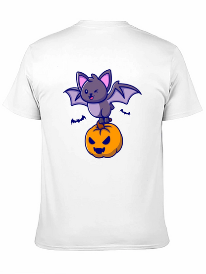 Camiseta Halloween con Murciélago y Calabaza