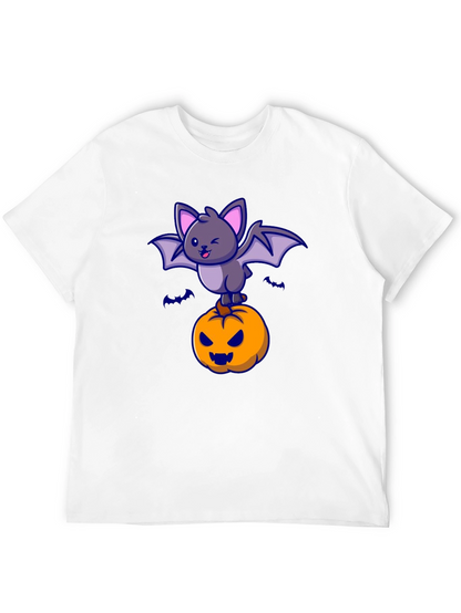Camiseta Halloween con Murciélago y Calabaza